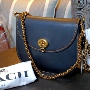 Rare! Coach Turnlock Saddle Bag